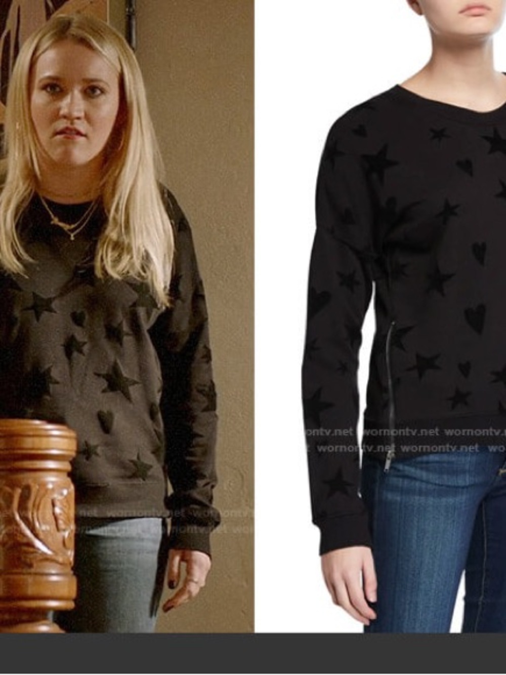 Rails Black Crewneck Sweatshirt with Subtle Pattern
